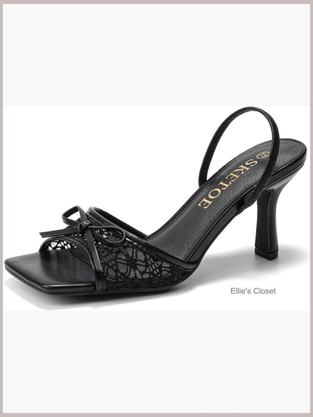 Bow Kitten Heels Square Toe Mesh Sandals Knots Heels Open Toe Dressy Wedding